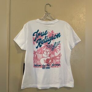NWT True Religion womens Spring Break Buddha Logo tee sz L